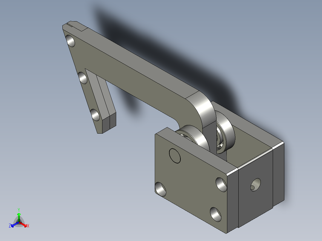 HW分层摆动锯齿机构ASM正等轴测图
