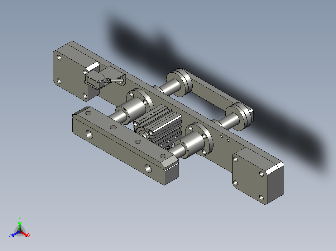 SAPMMZ01-09420平移阻挡装配体正等轴测图