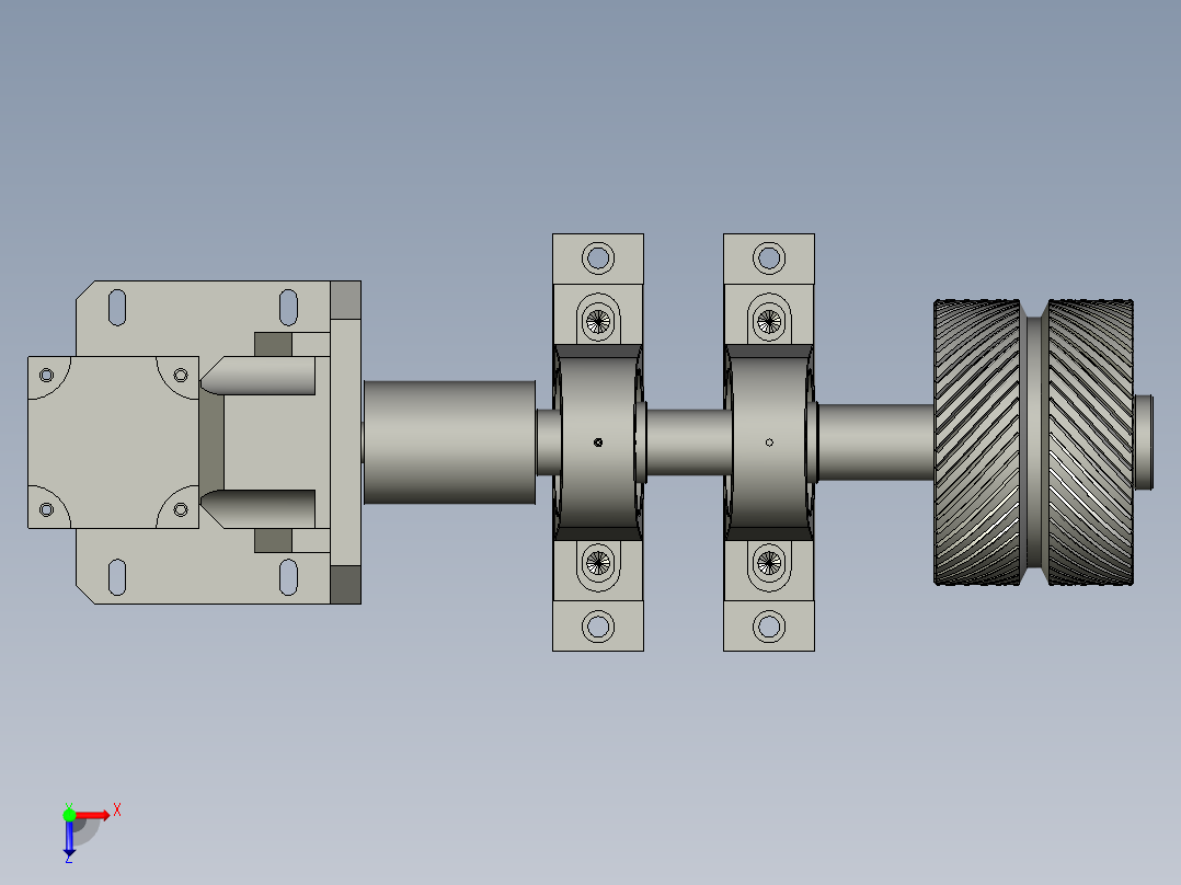 后端输送线电机减速机组装俯视图