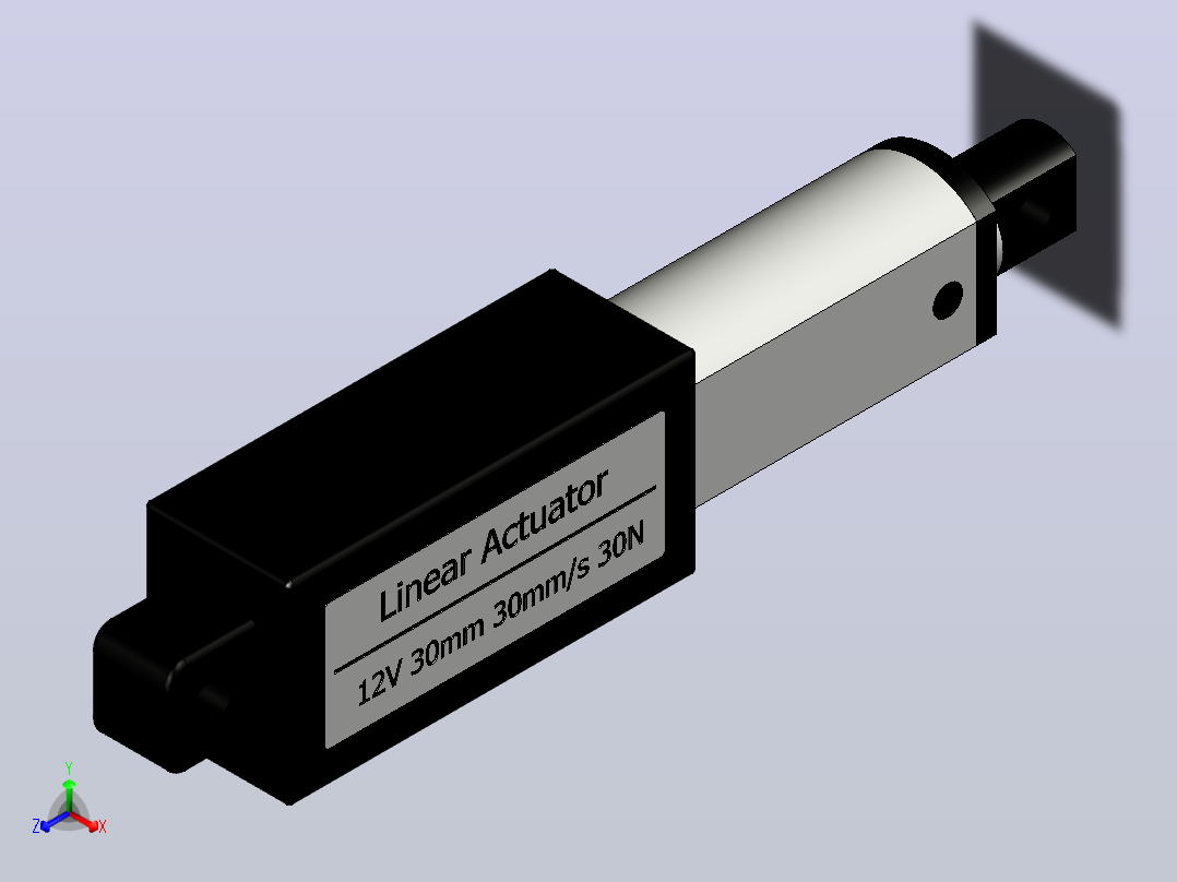 线性致动器12V 30mm 30mm-s 30N正等轴测图