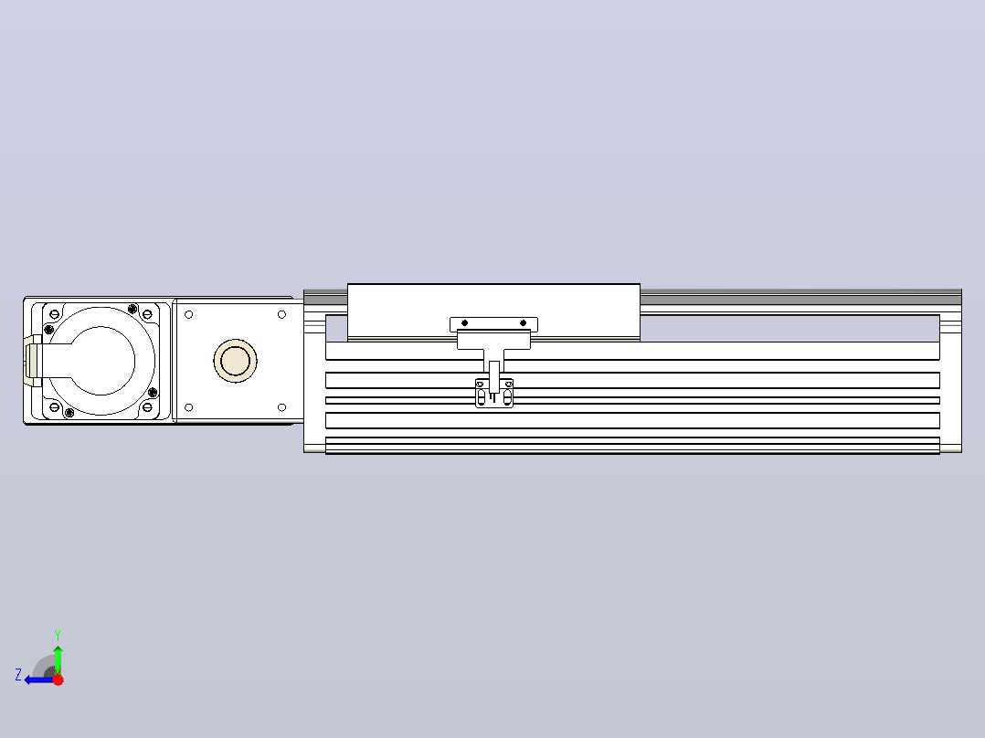 皮带直线轴半封闭可选导轨TPA-HNB-202D-140-L100-ML-C-P75-N3右视图