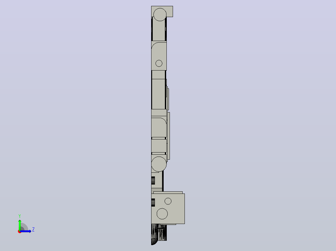 3D打印的USB机器人左视图