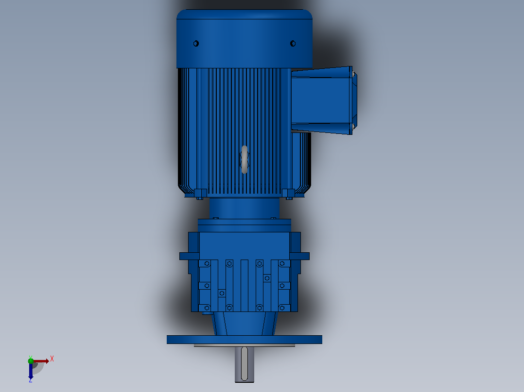 RF37法兰轴伸式安装斜齿轮减速机RF37-Y0.55-4P-80-M1-0°-Φ160俯视图