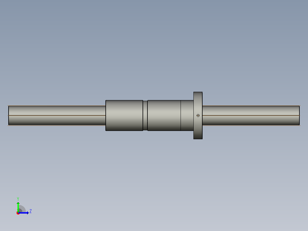 FFZD6320-4滚珠丝杆3D模型左视图