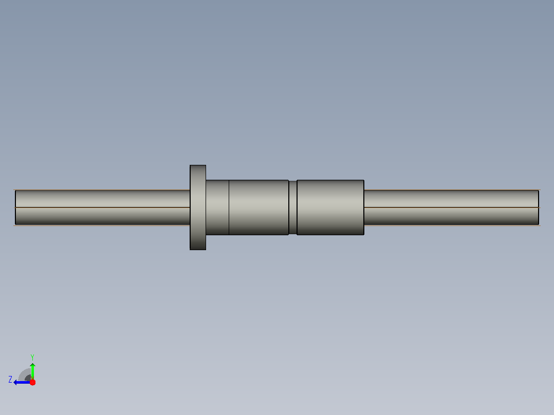 FFZD6320-4滚珠丝杆3D模型右视图