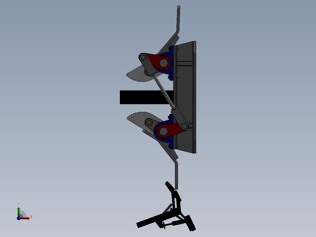 压力管重力管夹3D模型图纸 Solidworks设计前视图