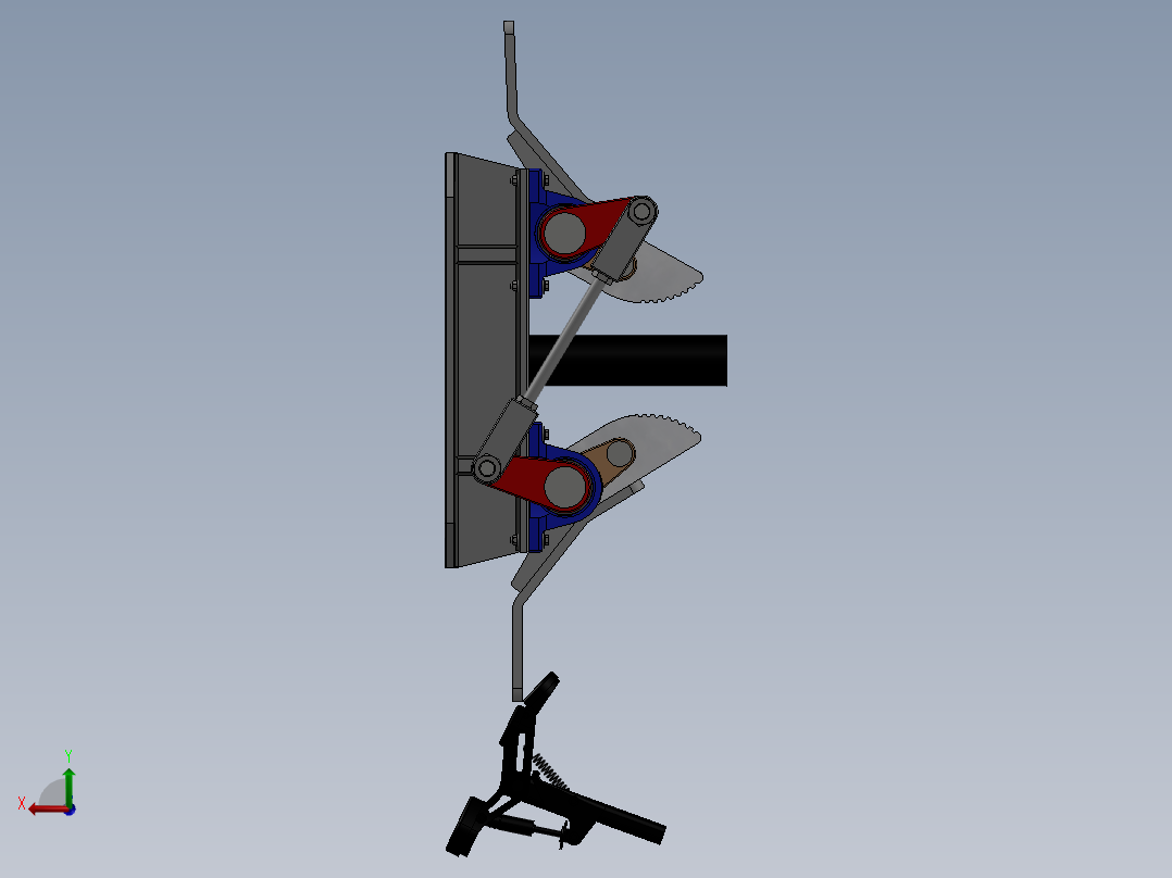 压力管重力管夹3D模型图纸 Solidworks设计后视图