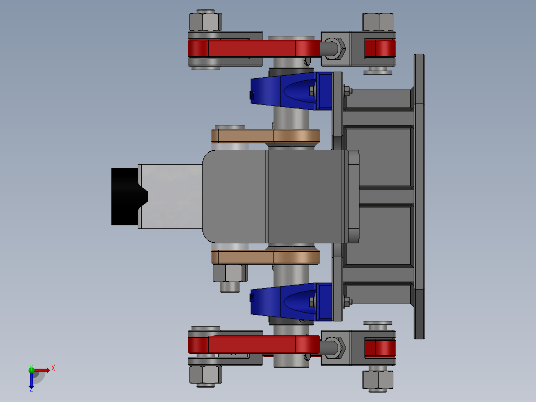 压力管重力管夹3D模型图纸 Solidworks设计俯视图