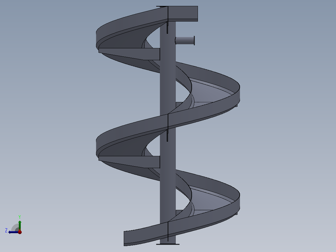 垂直螺旋滑梯模型302487右视图