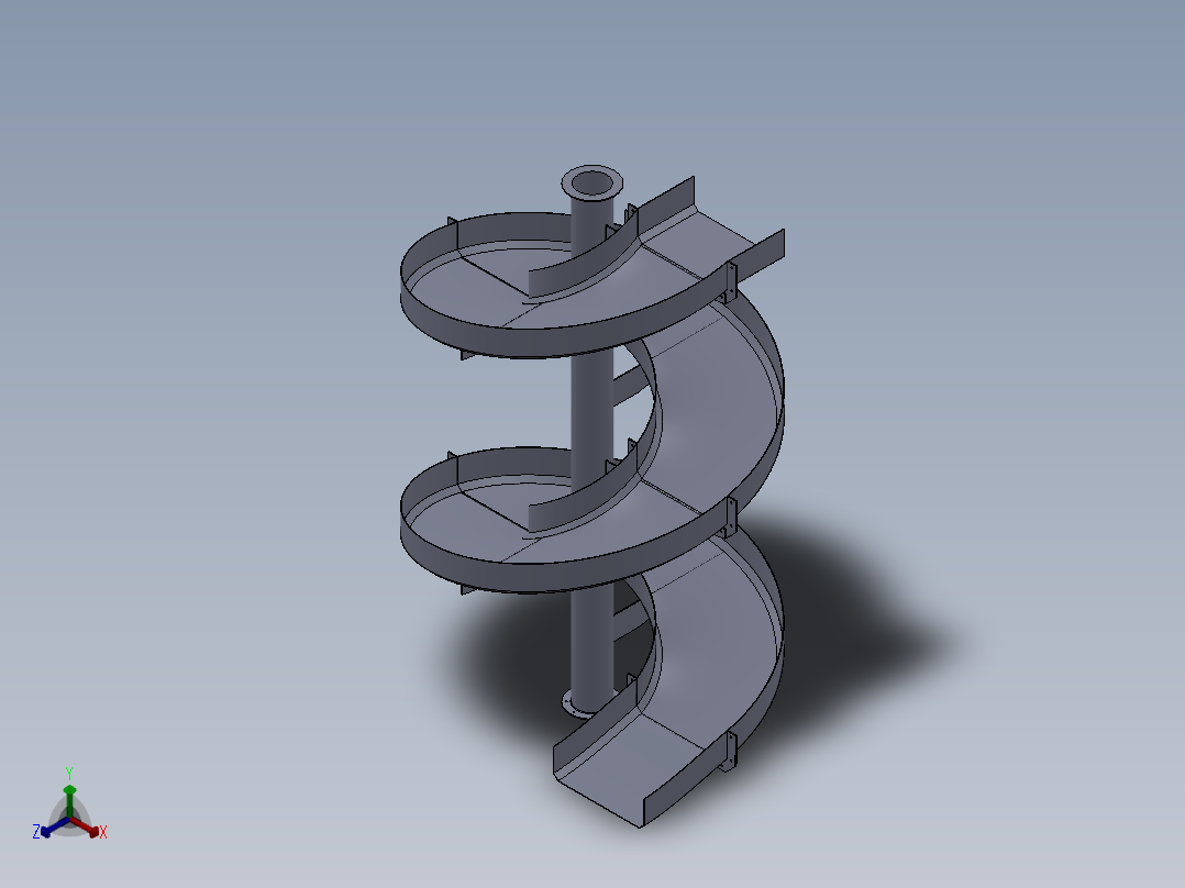 垂直螺旋滑梯模型302487正等轴测图