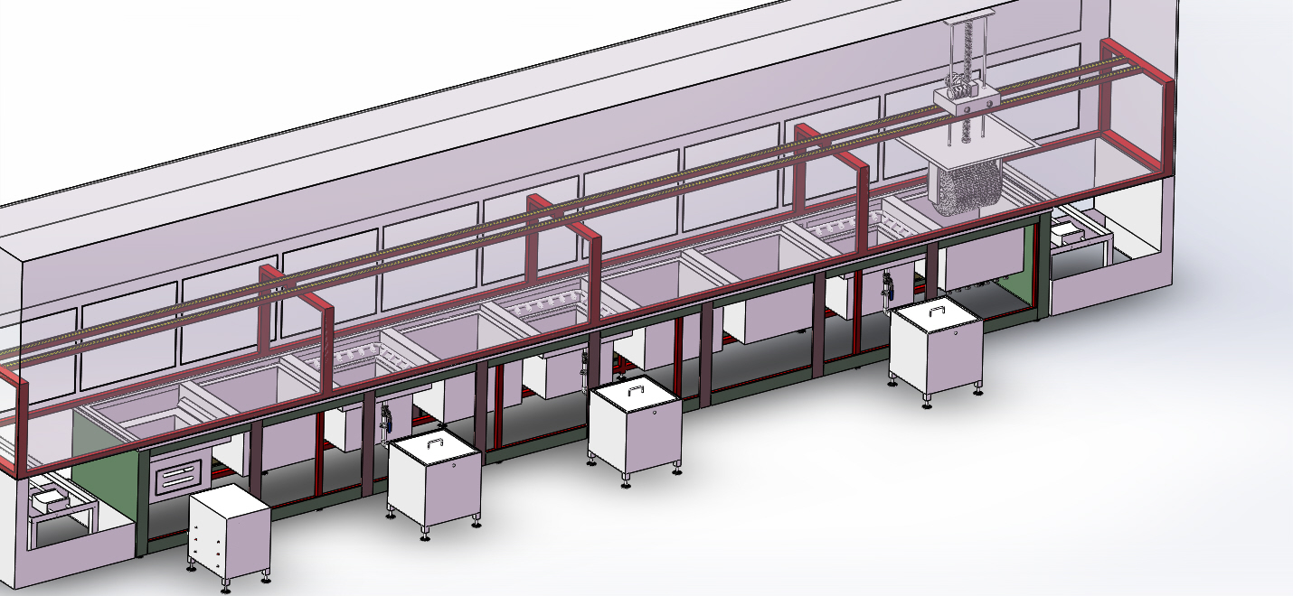 十工位全自动搬送超声波清洗线