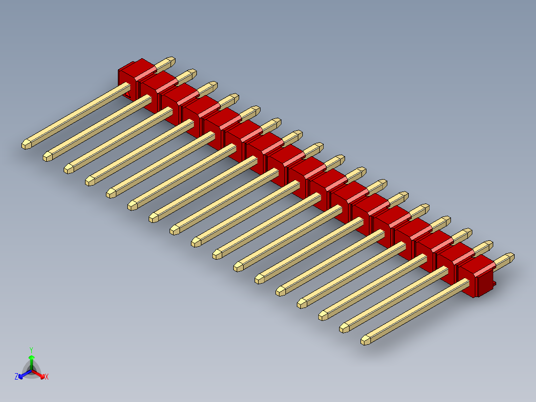 彩色公头100mil（2.54mm）系列-DS1021_red_1x17p_100mil_Type5_rev1.0主视图