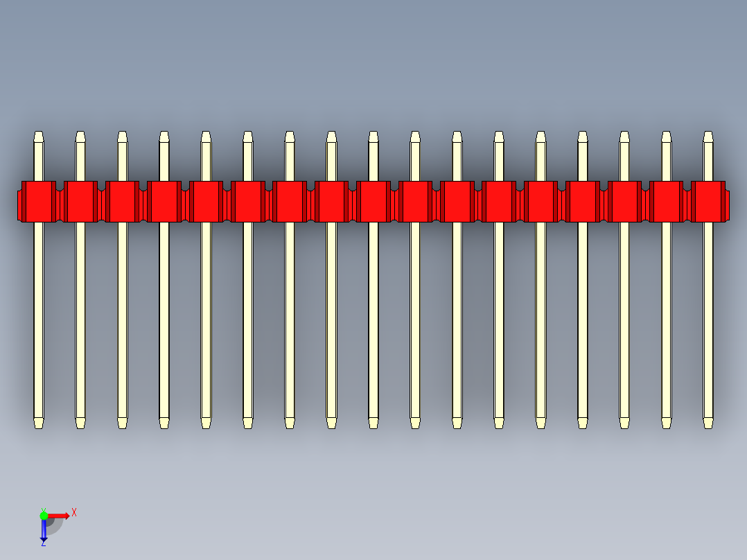 彩色公头100mil（2.54mm）系列-DS1021_red_1x17p_100mil_Type5_rev1.0俯视图