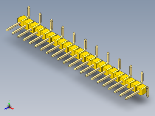 彩色公排针 100mil 2.54mm 系列-DS1022_yellow_22p_100mil_Type_SMT_R1_rev1.0