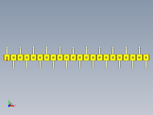 彩色公排针 100mil 2.54mm 系列-DS1022_yellow_22p_100mil_Type_SMT_R1_rev1.0前视缩略图