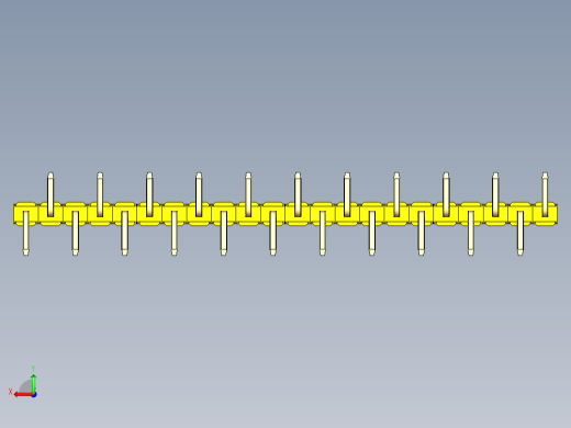 彩色公排针 100mil 2.54mm 系列-DS1022_yellow_22p_100mil_Type_SMT_R1_rev1.0后视缩略图