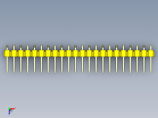 彩色公排针 100mil 2.54mm 系列-DS1022_yellow_22p_100mil_Type_SMT_R1_rev1.0俯视缩略图