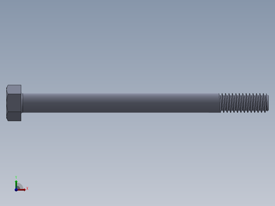 UNC 六角螺栓-Hex Bolt 0.3125-18 x 4.SLDPRT前视图