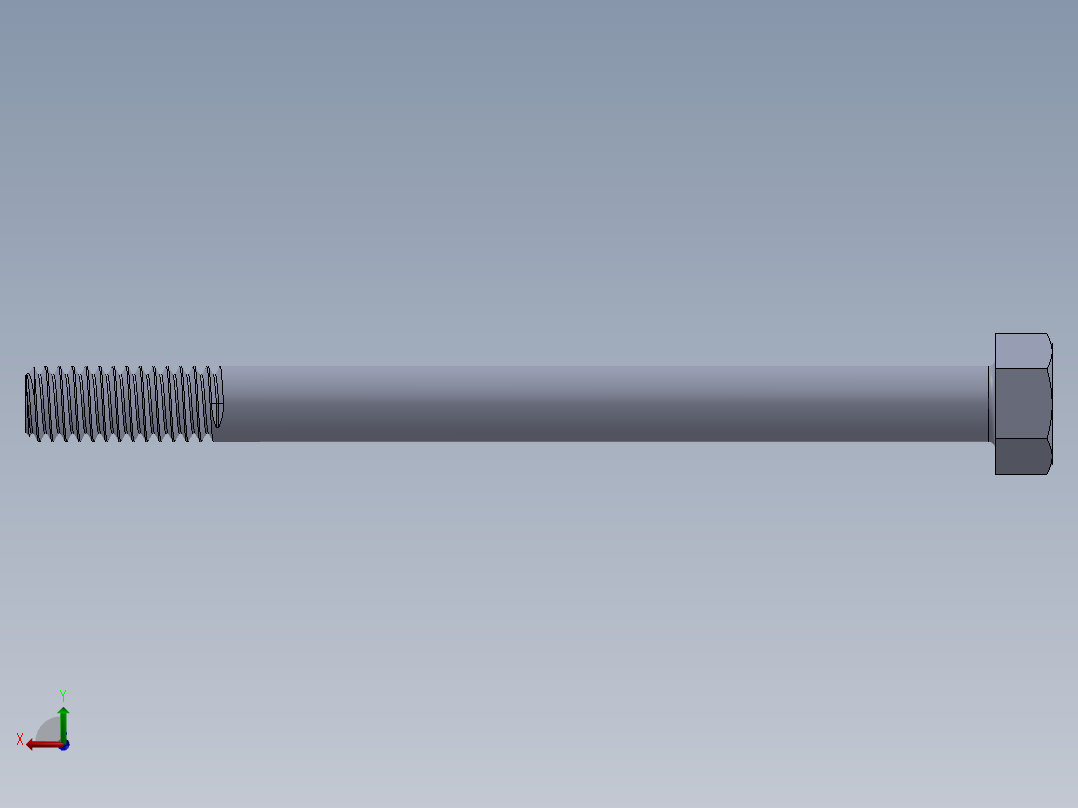 UNC 六角螺栓-Hex Bolt 0.3125-18 x 4.SLDPRT后视图