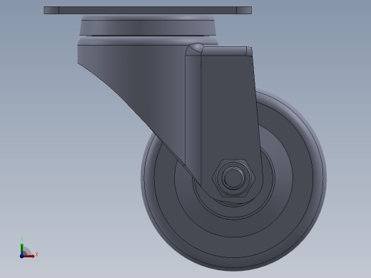 标准脚轮-WH-36125-76 2.5in SWIVEL PLATE MOUNTING H=89( 55.5x44.2mm pitch)前视缩略图