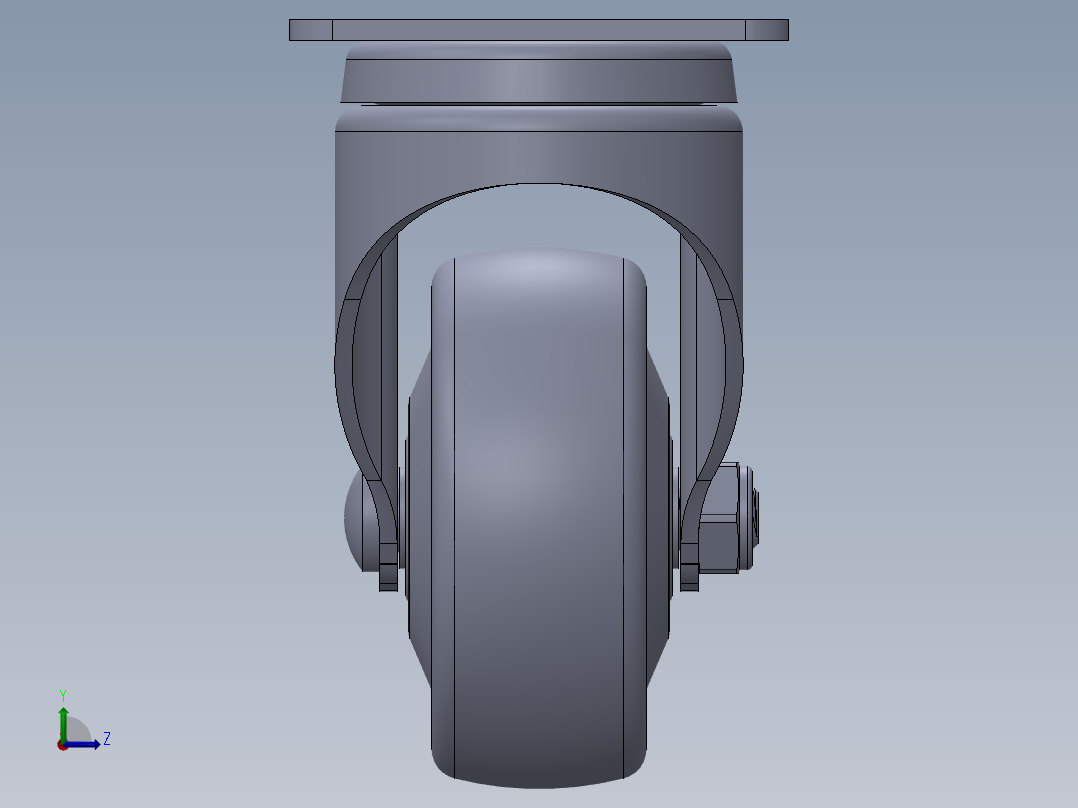 标准脚轮-WH-36125-76 2.5in SWIVEL PLATE MOUNTING H=89( 55.5x44.2mm pitch)左视图
