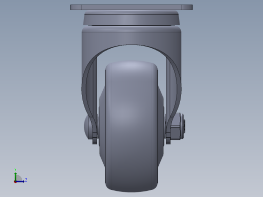 标准脚轮-WH-36125-76 2.5in SWIVEL PLATE MOUNTING H=89( 55.5x44.2mm pitch)左视缩略图