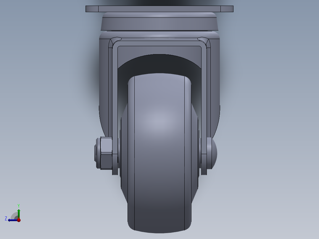 标准脚轮-WH-36125-76 2.5in SWIVEL PLATE MOUNTING H=89( 55.5x44.2mm pitch)右视图