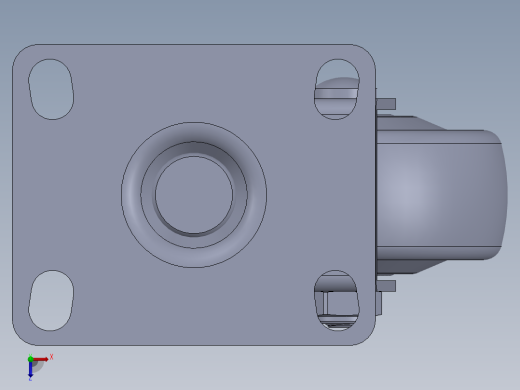 标准脚轮-WH-36125-76 2.5in SWIVEL PLATE MOUNTING H=89( 55.5x44.2mm pitch)俯视缩略图