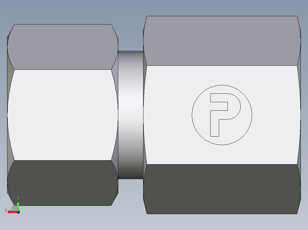 卡套式工业通用硬管接头EO_Swivel_connector_GAI12LRCF后视图