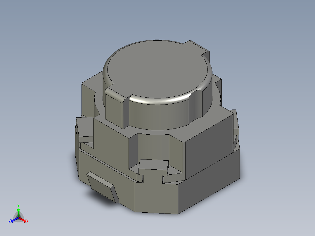 1 6毫米方形长程SMD轻触开关正等轴测图