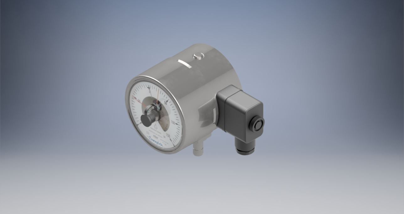 接触式压力表，100毫米，下部安装，12毫米管接头