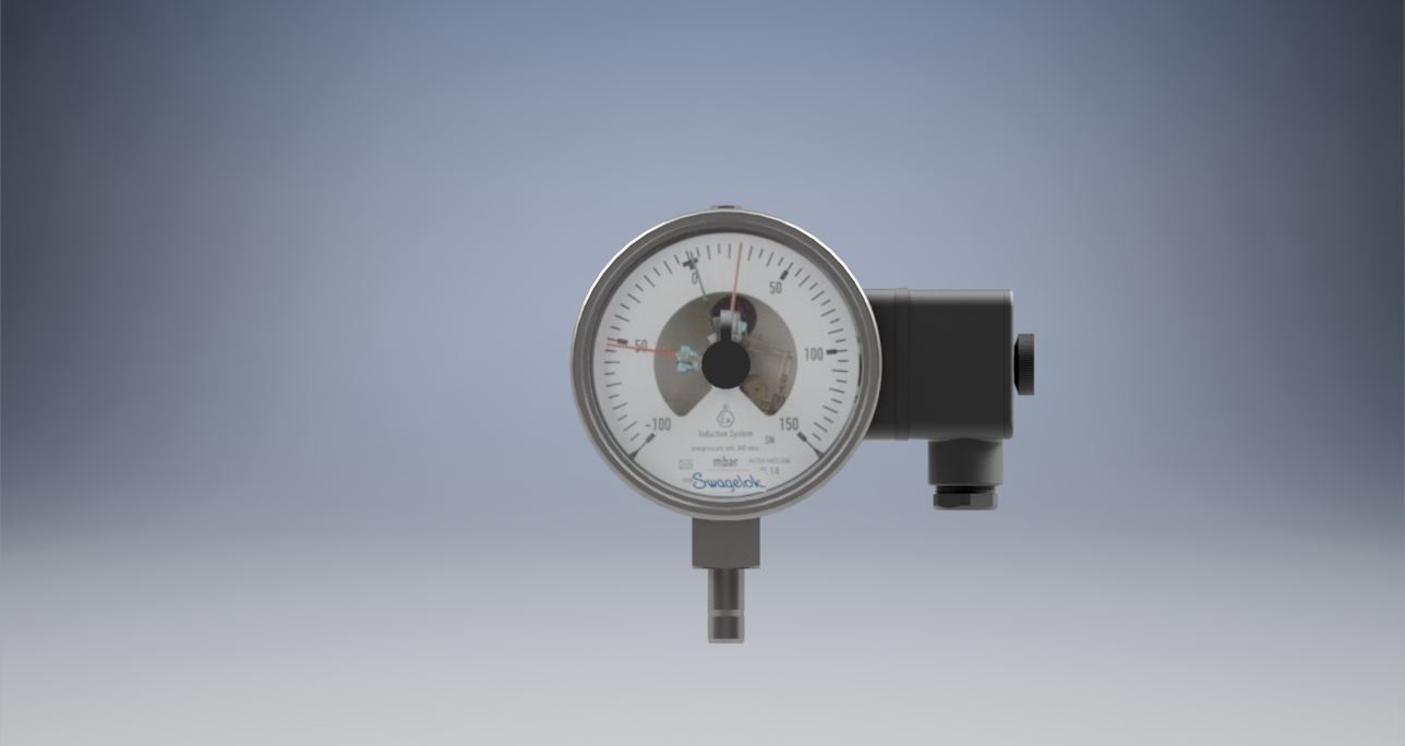 接触式压力表，100毫米，下部安装，12毫米管接头