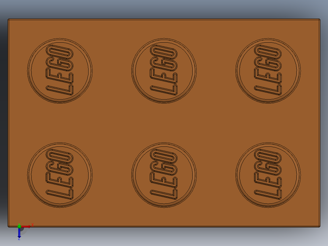 乐高套装 4421基本积木-4153826 - 3002 Bright Orange Brick 2 x 3.SLDPRT俯视图