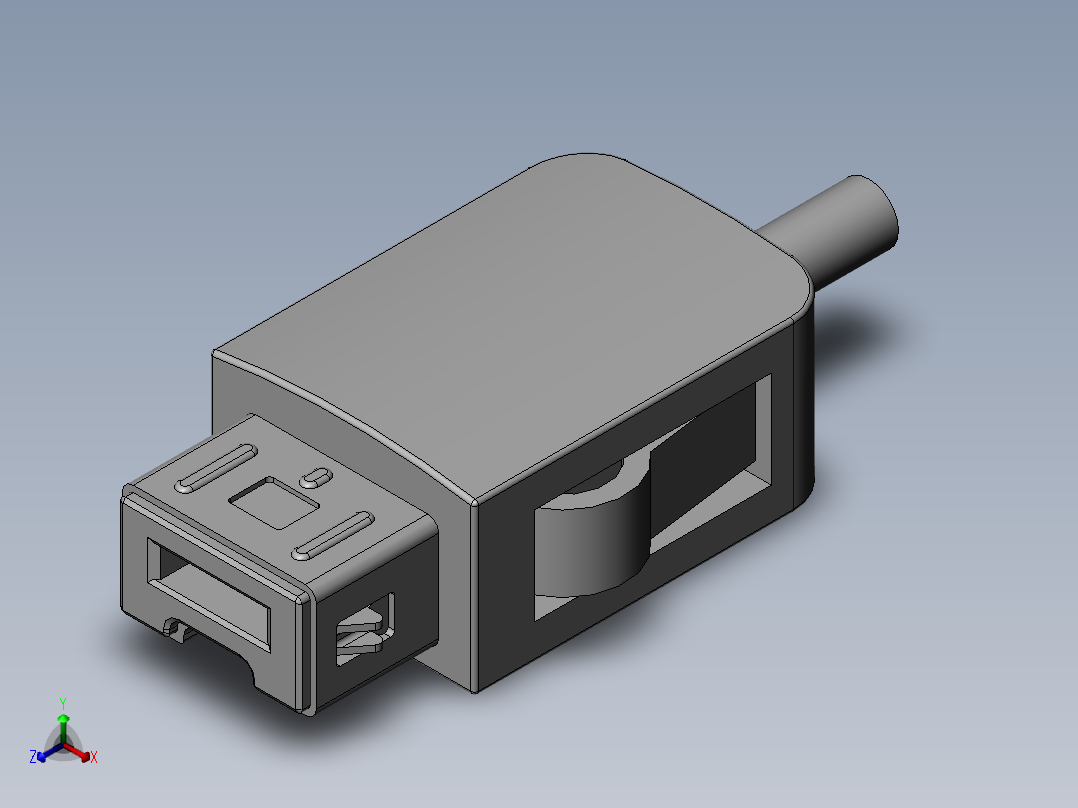 Wii Nunchuk插头正等轴测图