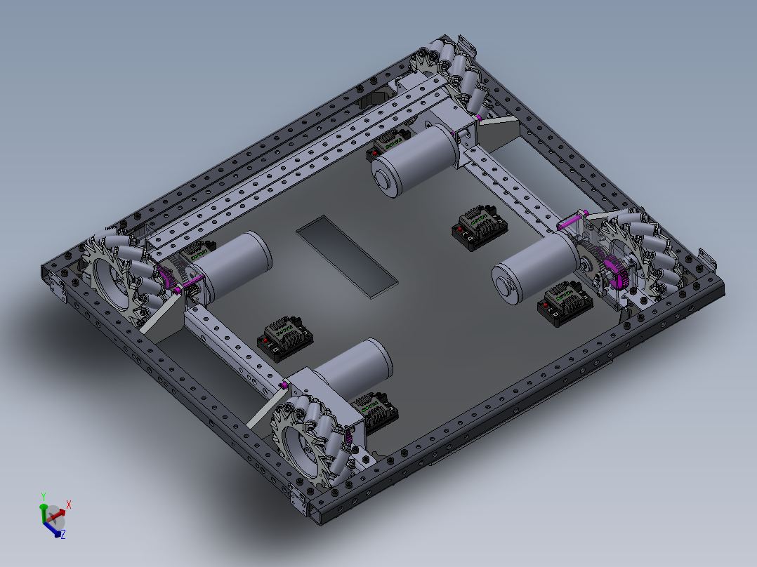 麦克纳姆轮底盘小车3d图纸 全方位设计 麦克纳姆轮agv小车3d模型