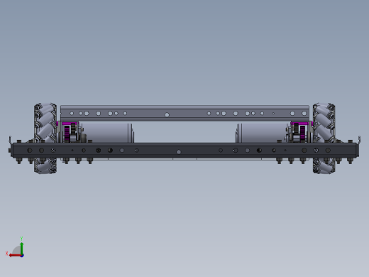麦克纳姆轮底盘小车3d图纸 全方位设计 麦克纳姆轮agv小车3d模型后视缩略图