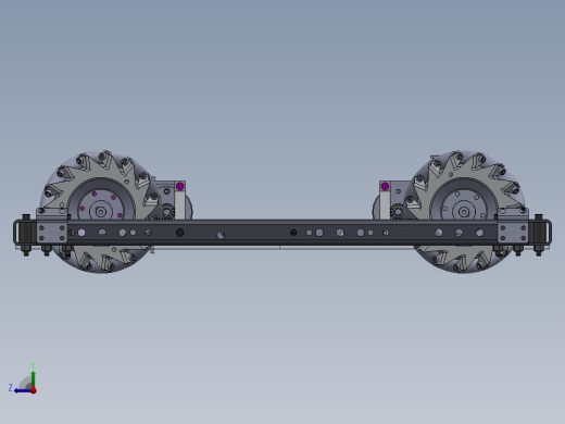 麦克纳姆轮底盘小车3d图纸 全方位设计 麦克纳姆轮agv小车3d模型右视缩略图