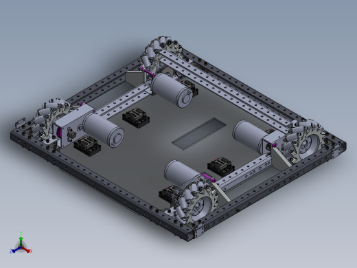 麦克纳姆轮底盘小车3d图纸 全方位设计 麦克纳姆轮agv小车3d模型正等轴测缩略图