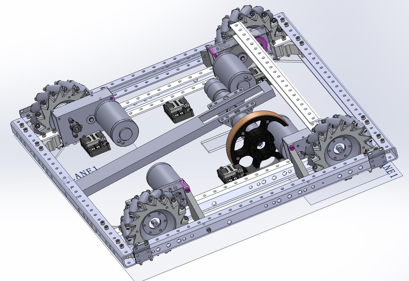 麦克纳姆轮底盘小车3d图纸 全方位设计 麦克纳姆轮agv小车3d模型