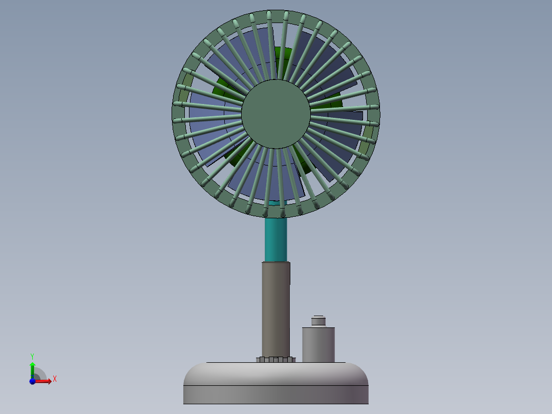 风扇3D前视图