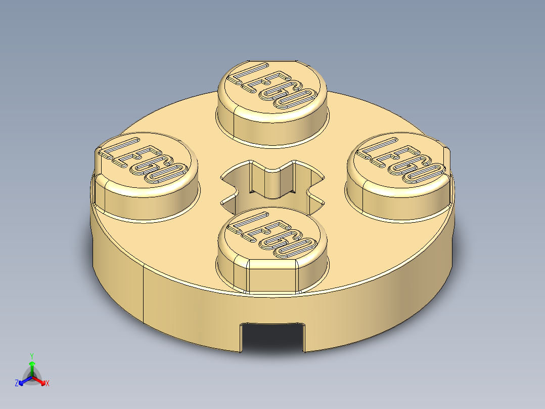 乐高零件 4032 板 2 x 2 圆形-4032 Light Brick Yellow Plate 2 x 2 Round.STEP