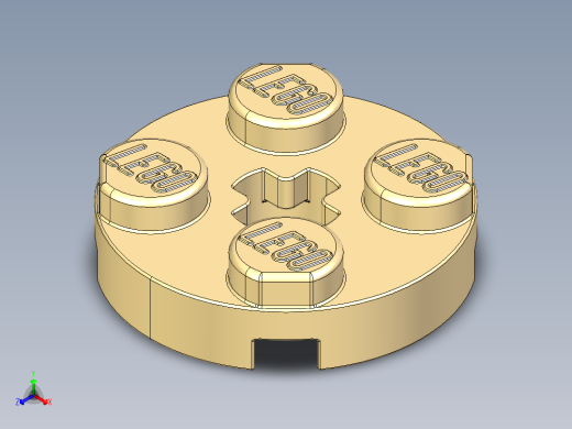 乐高零件 4032 板 2 x 2 圆形-4032 Light Brick Yellow Plate 2 x 2 Round.STEP