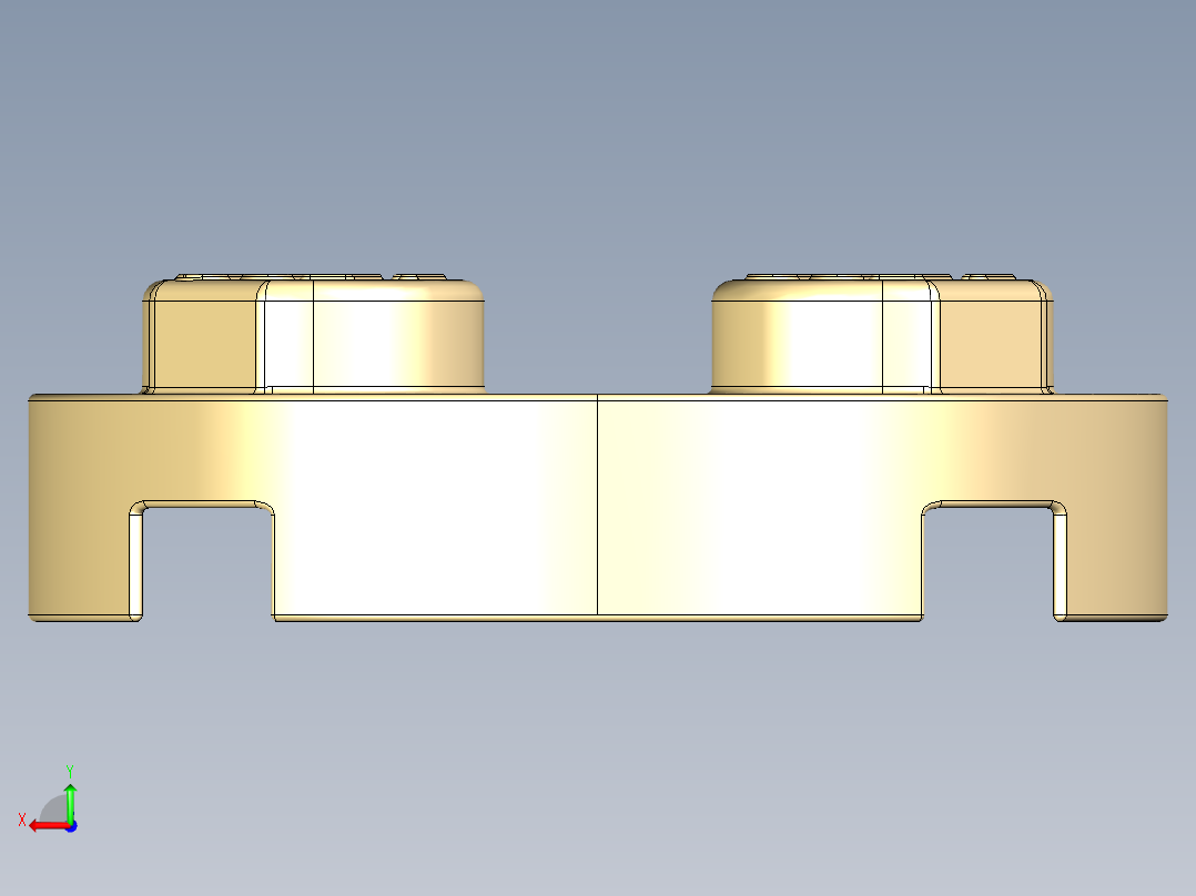 乐高零件 4032 板 2 x 2 圆形-4032 Light Brick Yellow Plate 2 x 2 Round.STEP后视图
