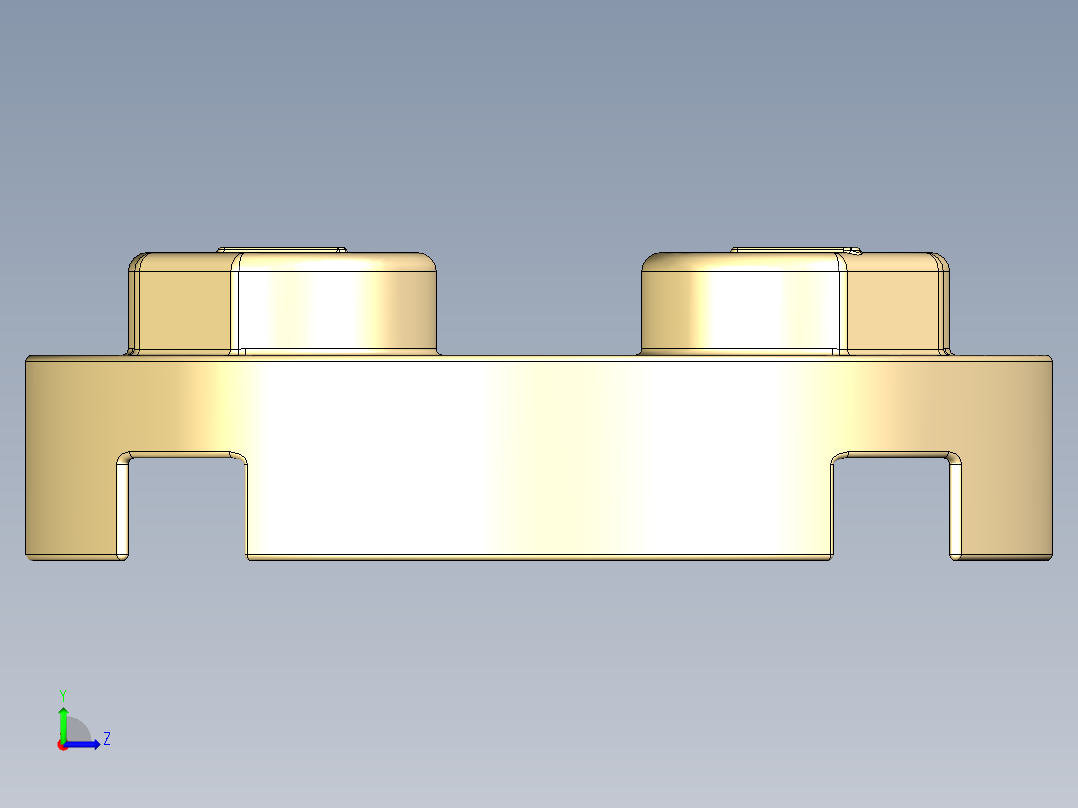 乐高零件 4032 板 2 x 2 圆形-4032 Light Brick Yellow Plate 2 x 2 Round.STEP左视图
