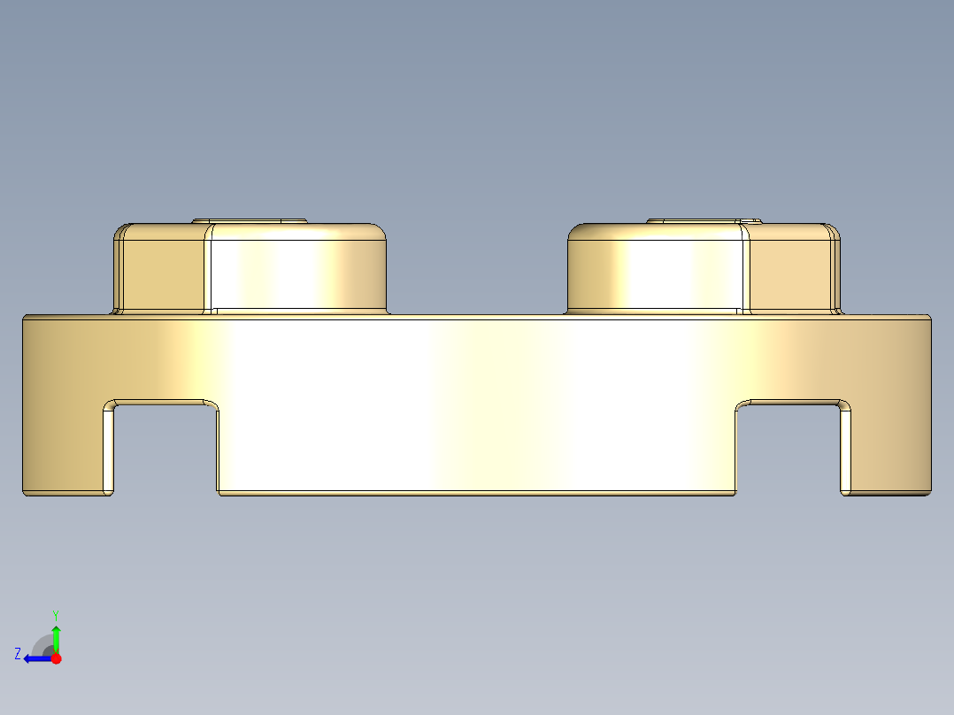 乐高零件 4032 板 2 x 2 圆形-4032 Light Brick Yellow Plate 2 x 2 Round.STEP右视图