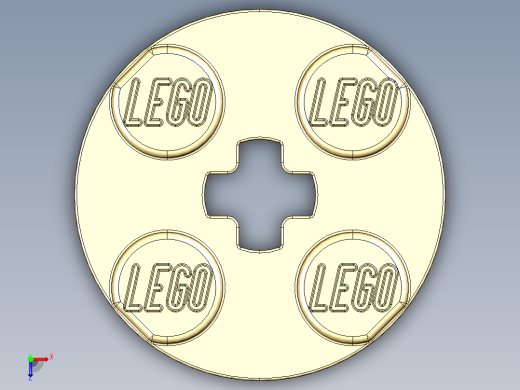 乐高零件 4032 板 2 x 2 圆形-4032 Light Brick Yellow Plate 2 x 2 Round.STEP俯视缩略图