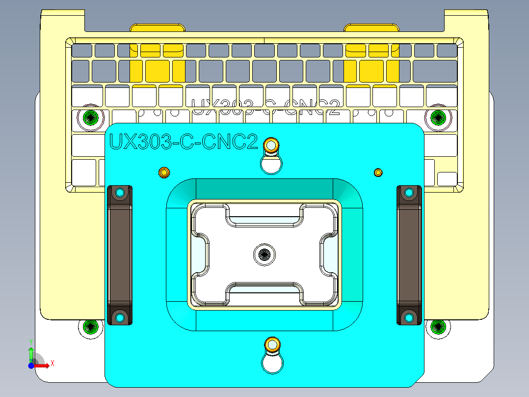 UX303-C-笔记本CNC工装夹具三维模型CNC2-0924前视图