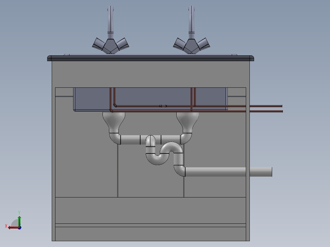 水槽、不锈钢水槽(5)后视图