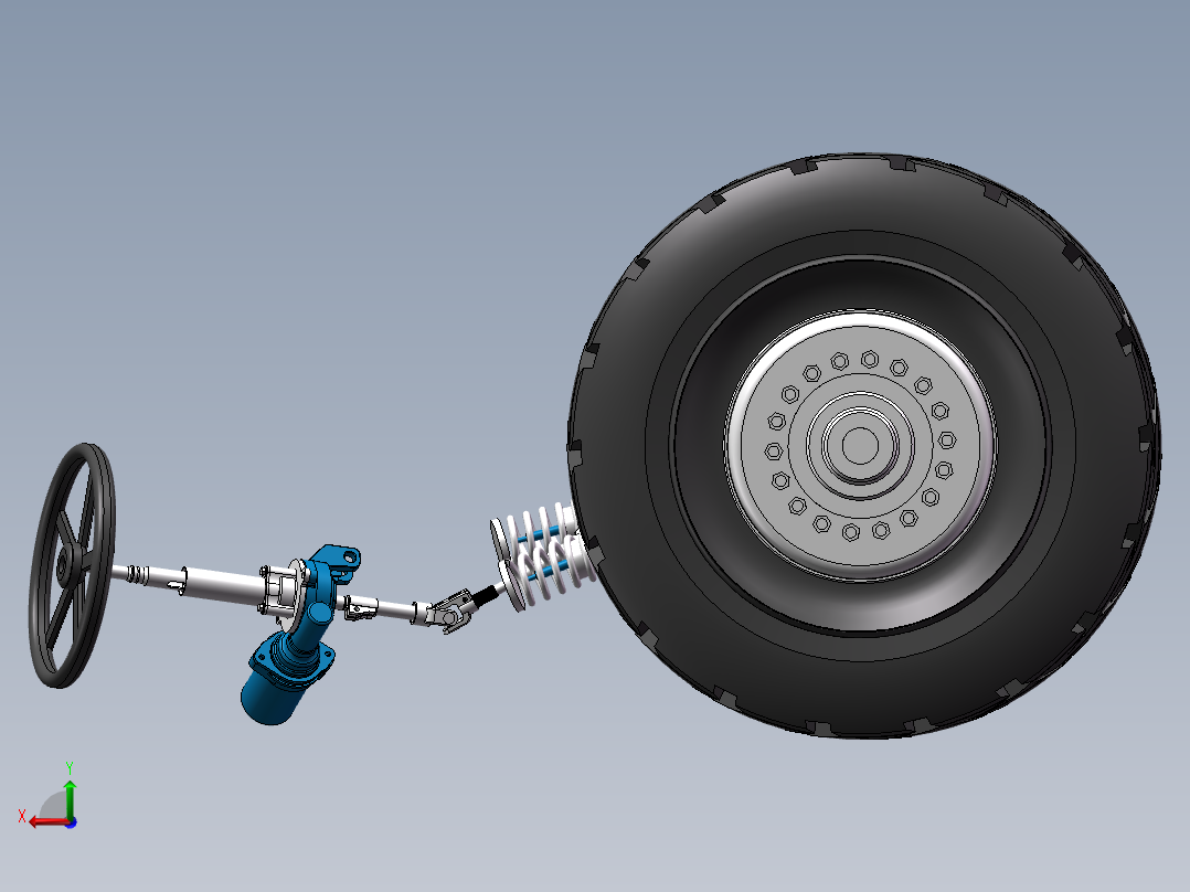 汽车转向装置后视图