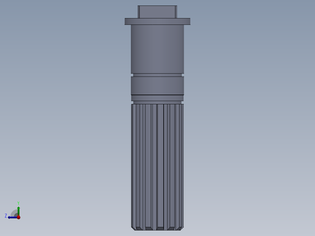 液压泵面和杆右视图